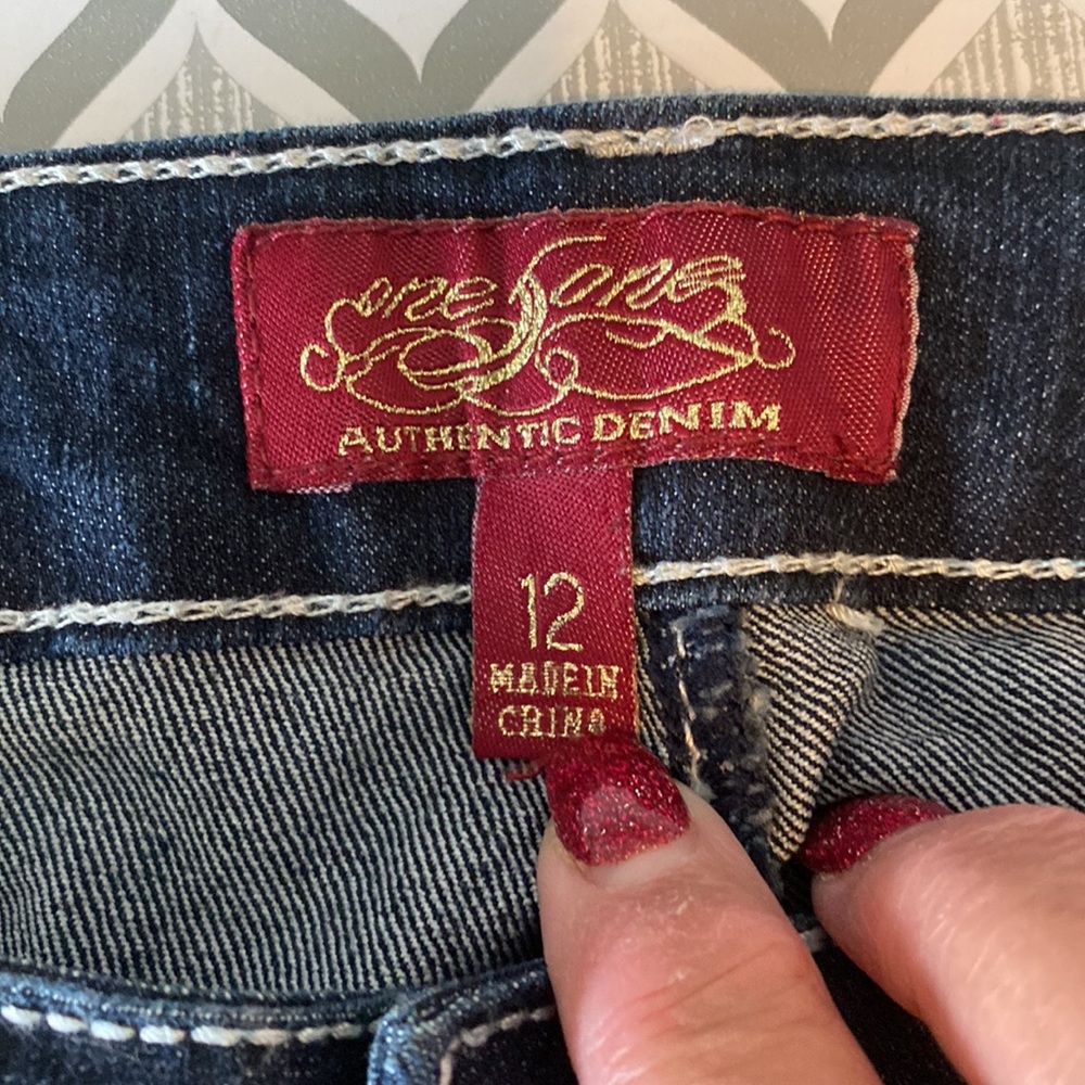 One Lone Authentic Denim. Embellished Jeans. Size 12 , 30” inseam. - Picture 6 of 7